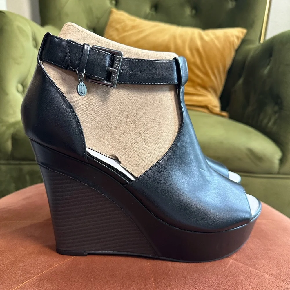 NEW! Guess Black GFRorie Wedges - Picture 3 of 16